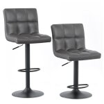 Tabourets de bar lot de 2 hamlody rglable en hauteur chaises de bar avec repose - pieds pivotant 360 ...
