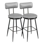 Tabourets de bar lot de 2 - luminarix - chaise de cuisine hautecadre en mtalsiges rembourrs pu hauteur ...