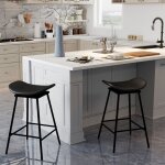 Tabourets de bar lot de 2 - relax4life - pivotants  360 - assise rembourre et incurve - repose - ...