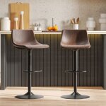 Tabouret de bar lot de 2 - relax4life - r�glables en hauteur 60 - 82cm - pivotantes � 360� - repose - ...