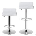 Tabourets de bar lot de 2 - relax4life - rembourr�es avec cuir pu - pivotants 360� - dossier ergonomique ...