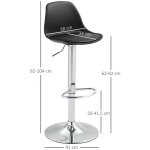 Tabouret de bar lot de 2 rembourré chaise de bar avec structure en acier dossier hauteur réglable chaise ... Tabouret de bar lot de 2 rembourré chaise de bar avec structure en acier dossier hauteur réglable chaise ...
