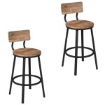Tabouret de bar lot de 2 - woltu tabouret cuisine - m�tal et mdf - marron rustique w0att0880 - 2