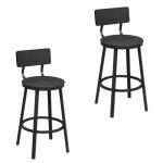 Tabouret de bar lot de 2 - woltu tabouret cuisine - m�tal et mdf - noir w0att0881 - 2