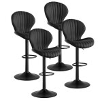 Tabouret de bar lot de 4 chaises de bar en tissuchaises de cuisine avec dossier et repose - pieds pour ...