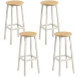 Tabourets de bar lot de 4 sige haut cadre mtallique montage facile hauteur 74 cm repose - pieds dor ...