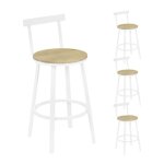 Tabouret de bar lot de 4 - woltu tabouret haut - métal et mdf - chêne clair w0att0914 - 4 Tabouret de bar lot de 4 - woltu tabouret haut - métal et mdf - chêne clair w0att0914 - 4