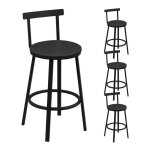Tabouret de bar lot de 4 - woltu tabouret haut - métal et mdf - noir w0att0912 - 4 Tabouret de bar lot de 4 - woltu tabouret haut - métal et mdf - noir w0att0912 - 4