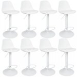 Tabourets de bar lot de 8 - mipan - chaises de bar avec repose - r�glable en hauteur - pieds pivotant ...