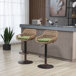 Tabouret bar chaises bar lot de 2 dossier tress repose - pieds pivotant  hauteur rglable vintage moderne ...