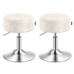 Tabouret de bar pour coiffeuse lot de 2 réglables en hauteur pivotants à 360 degrés en pu coussin Épais ... Tabouret de bar pour coiffeuse lot de 2 réglables en hauteur pivotants à 360 degrés en pu coussin Épais ...