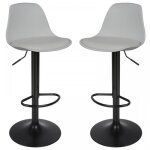 Tabourets de bar et cuisine. mipan. lot de 2 chaises de bar. hauteur r�glable. gris
