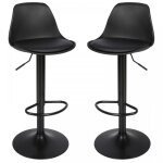 Tabourets de bar et cuisine. mipan. lot de 2 chaises de bar. hauteur r�glable. noir