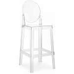Tabouret de bar avec dossier victoire - 65cm - design transparent transparent
