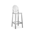 Tabouret de bar avec dossier victoire - 75cm - design transparent gris transparent Tabouret de bar avec dossier victoire - 75cm - design transparent gris transparent