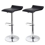 Tabouret de bar gris. mipan. lot de 2 - similicuir - hauteur r�glable. rotation. max:120kg. noir