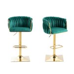 Tabouret de bar hauteur réglable chaises de bar lot de 2 rotatif sur 360° style élégant 53x51x105cm vert ... Tabouret de bar hauteur réglable chaises de bar lot de 2 rotatif sur 360° style élégant 53x51x105cm vert ...