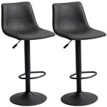Tabourets de bar - homcom - lot de 2 - style vintage - hauteur rglable 90 - 110 cm - rglable pivotant ...