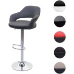 Tabouret de bar mcw - f16 tabouret pivotant avec dossier simili cuir ~ gris - noir