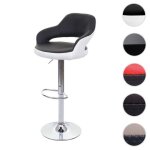 Tabouret de bar - hwc - f16 - pivotant - simili cuir - noir - blanc Tabouret de bar - hwc - f16 - pivotant - simili cuir - noir - blanc