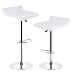Tabouret de bar. mipan. lot de 2 - similicuir - hauteur r�glable. rotation. max:120kg. blanc