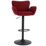 Tabouret de bar - décoshop26 - pivotant 360° - tissu bordeaux - base métal noir Tabouret de bar - décoshop26 - pivotant 360° - tissu bordeaux - base métal noir