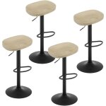 Tabouret bar pivotant - woltu - lot de 4 - assise en bois massif - r�glable en hauteur - ch�ne clair