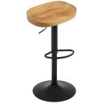 Tabouret bar pivotant - woltu - assise en bois massif - r�glable en hauteur - ch�ne fonc�