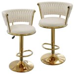 Tabourets de bar reglables en hauteur 59 - 80 cm - vivolilv - lot de 2 bar avec dossier tiss et repose ...