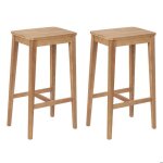 Tabouret de bar - roric - lot de 2 - bois naturel - 73 cm - style industriel
