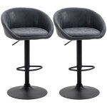 Tabourets de bar set de 2 chaises de bar réglables en hauteur avec accoudoirs et dossier en similicuir ... Tabourets de bar set de 2 chaises de bar réglables en hauteur avec accoudoirs et dossier en similicuir ...