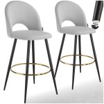 Tabouret de bar - tectake - lot de 2 tabourets sachel aspect velours et repose - pieds 49 x 58 x 110 ... Tabouret de bar - tectake - lot de 2 tabourets sachel aspect velours et repose - pieds 49 x 58 x 110 ...