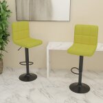 Tabourets de bar en tissu - vidaxl - lot de 2 - vert - pivotement 360� - hauteur r�glable - repose - ...