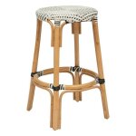 Tabouret de bar trecia en rotin 40x40cm blanc - atmosphera createur dinterieur