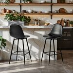Tabourets de bar - urban meuble - lot de 2 - simili cuir noir - style industriel - pivotants 360° Tabourets de bar - urban meuble - lot de 2 - simili cuir noir - style industriel - pivotants 360°