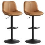 Tabourets de bar - vasagle - lot de 2 - pivotants - rglables - marron caramel
