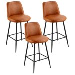 Tabouret de bar - vevor - lot de 3 - chaise de bar moderne en cuir pu - si�ge de cuisine pivotante - ...