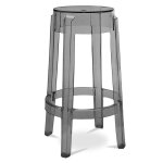 Tabouret de bar victoire - 65cm - design transparent gris clair Tabouret de bar victoire - 65cm - design transparent gris clair