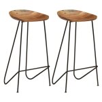 Vidaxl tabourets de bar lot de 2 bois d'acacia massif 247934