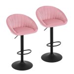 Tabouret bar woltu - lot de 2 - tabouret cuisine pivotante en velours - réglable en hauteur - rose w0att0870 ... Tabouret bar woltu - lot de 2 - tabouret cuisine pivotante en velours - réglable en hauteur - rose w0att0870 ...
