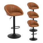 Tabouret bar woltu - lot de 4 - tabouret cuisine pivotante - similicuir vintage - hauteur rglable - ...