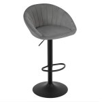 Tabouret bar woltu - tabouret cuisine pivotante en velours - r�glable en hauteur - gris fonc� w0att0868 ...