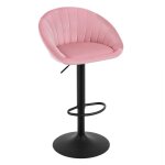 Tabouret bar woltu - tabouret cuisine pivotante en velours - r�glable en hauteur - rose w0att0870 - 1 ...