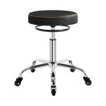 Tabouret bureau en pu - woltu tabouret hauteur r�glable - roulettes en caoutchouc - noir