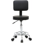 Tabouret de bureau tabouret  roulettes avec dossier (33 x 33 x 95) cm