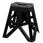 Tabouret de camping pliant - aktive - extra - r�sistant 150 kg - poign�e de transport - noir