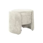 Tabouret coffre contemporain tissu gris clair. l 53 x p 43 x h 45cm - kalo
