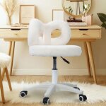Tabouret de coiffeur - cremlank - hauteur r�glable - pivotant � 360� - blanc - 45x55 - 65cm - en velours ...