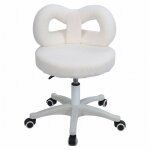 Tabouret de coiffeur en noeud papillon - cremlank - hauteur réglable - pivotant à 360° - blanc - 45x55 ... Tabouret de coiffeur en noeud papillon - cremlank - hauteur réglable - pivotant à 360° - blanc - 45x55 ...