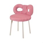 Tabouret de coiffeuse avec dossier en n?ud papillon chaise de maquillage coussinets r�glables sans accoudoirsr ...